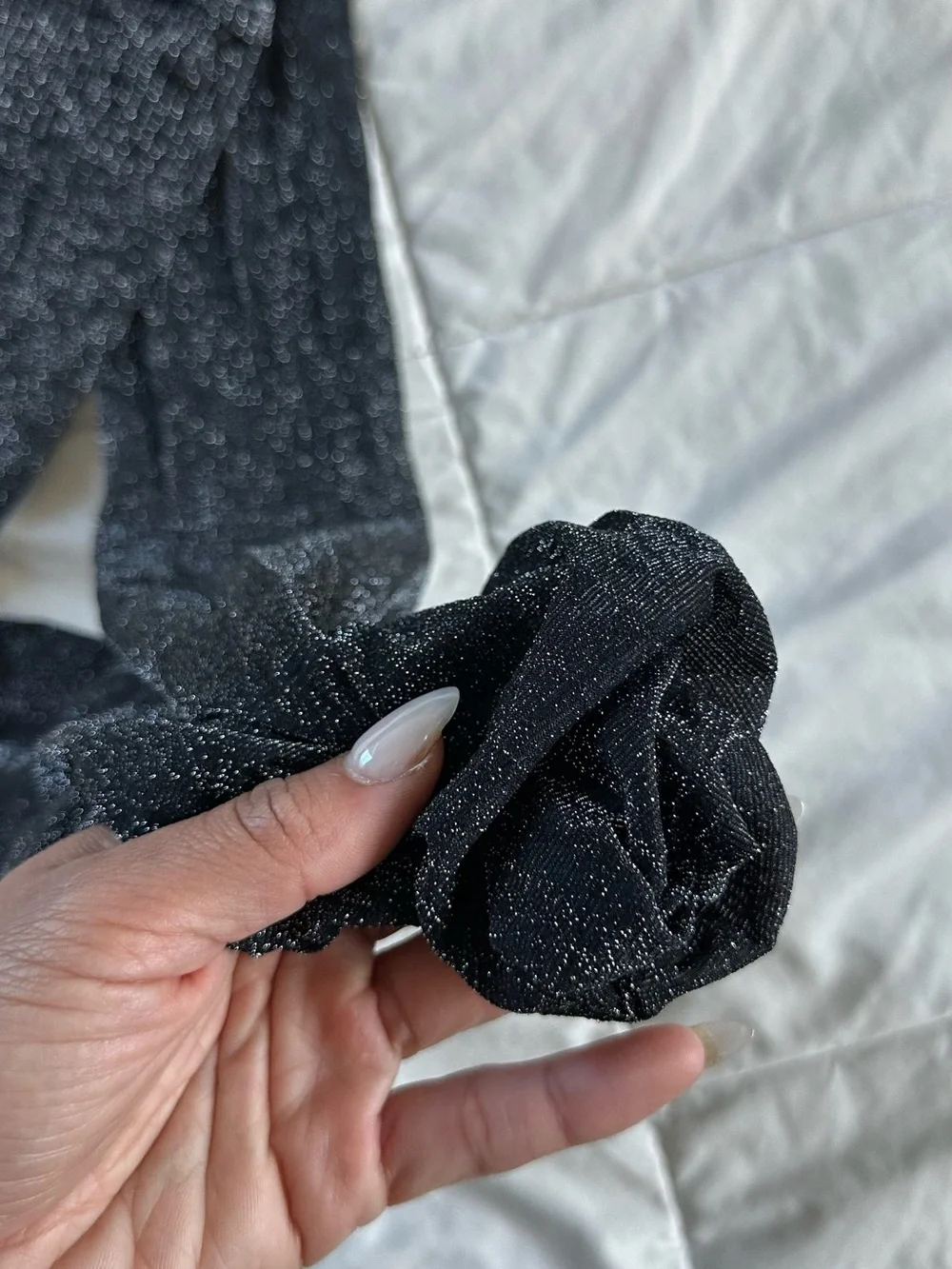 NORDSTROM Black Sparkle Leg Warmers Tights Size-S/M